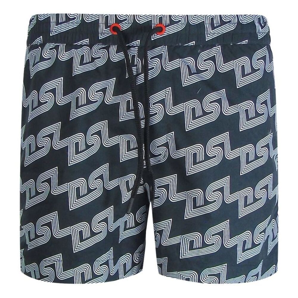 Diesel Mens BMBX-Ken-37 All-Over Print Board Shorts / Black